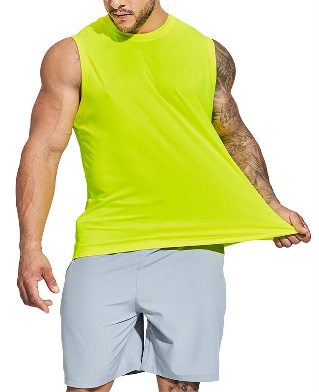 Men Lightweight UPF 50+ Sleeveless Sun Shirts Quick Dry Hiking Running Tank Tops UV Protection Workout Muscle Tees